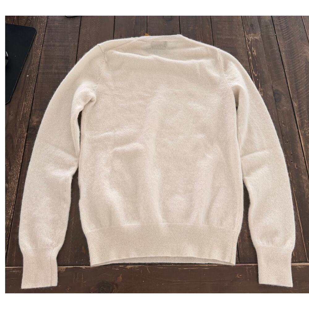 Polo Ralph Lauren Washable Cashmere Sweater Women's Small Petite Ivory Crewneck - Picture 5 of 5